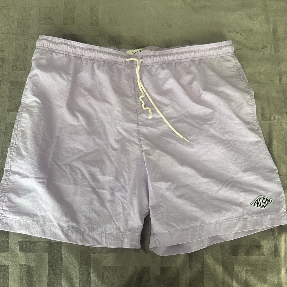 PacSun Shorts Mens XL Purple Solid Swim Trunks Mesh Lined Nylon Beach‎ Summer